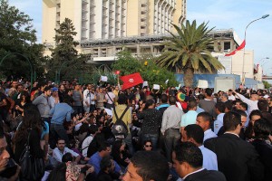 מפגינים בתוניסיה (Wikimedia/Freedom House)