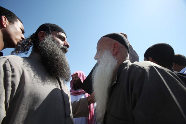 אנשי דת סלפים מנהיגים את ההפגנות בירדן ( צילום: Jordan Pix / Getty Images)