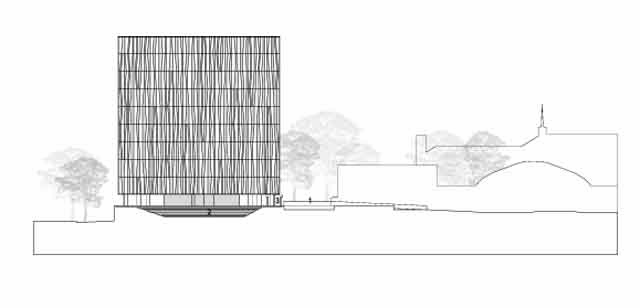 שרטוט - הספרייה החדשה באוניברסיטת אברדין, סקוטלנד. באדיבות: Schmidt Hammer Lassen Architects