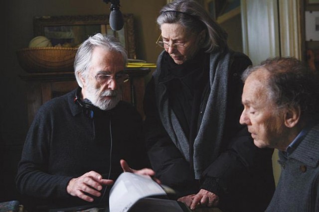 ז'אן-לואי טרנטיניאן ועמנואל ריבה עם הבמאי - מיכאל הנקה, "אהבה"