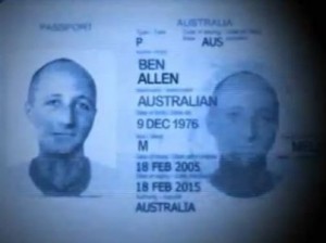דרכונו האוסטרלי של בן זיגייר ע"ש בן אלן (מתוך הסרטון של ABC)