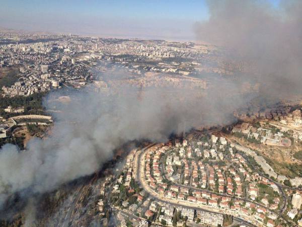 נמשכים המאמצים לכיבוי השריפה שפרצה בעין כרם בירושלים