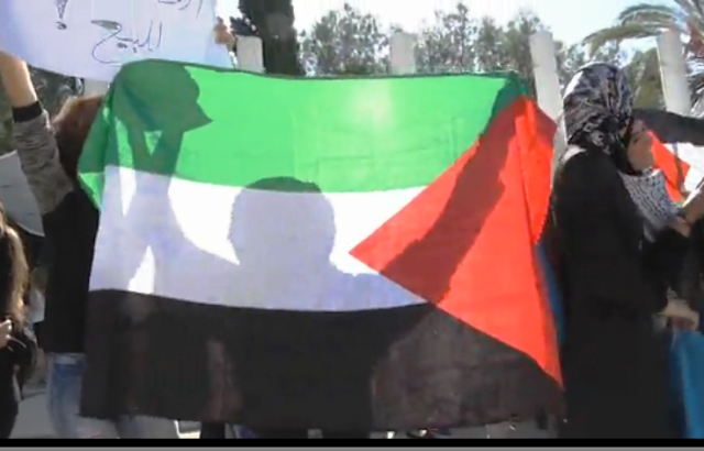 הפגנה בחיפה (צילום מסך)