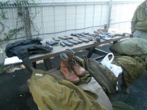 נשק ואמצעי לחימה שנתפסו בדיר חנא (דוברות משטרת ישראל)
