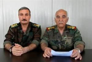 אחדות למען המולדת. הגנרל מוסטפא א-שייח' (מימין) וקולונל ריאד אל-אסעד