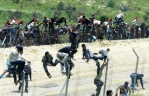 הדגם - פלישת אזרחים פלסטינים מסוריה במעבר הגבול ברמת הגולן