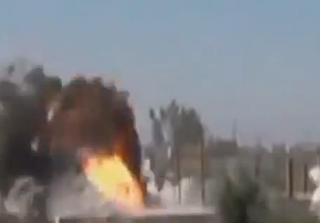 רגע הפיצוץ בדמשק, כפי שנלכד בעדשת מצלמות הטלוויזיה אתמול (צילום: Russia Today)