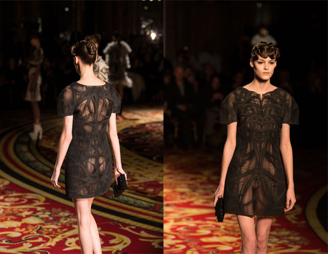 שמלה שחורה קטנה בעיצוב ואן הארפן (בשיתוף עם קורנר ומעצבי חברת מטריאליס). צילום: סטרטסיס