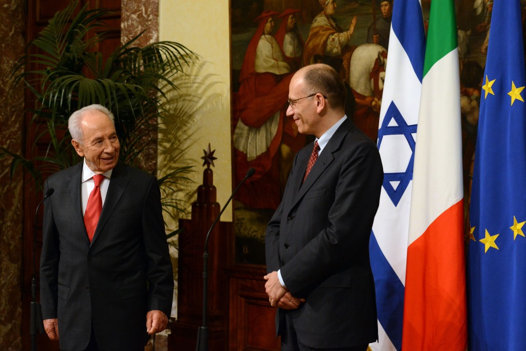 פגישת הנשיא פרס עם ראש ממשלת איטליה, לטה (צילום: קובי גדעון/לע"מ)