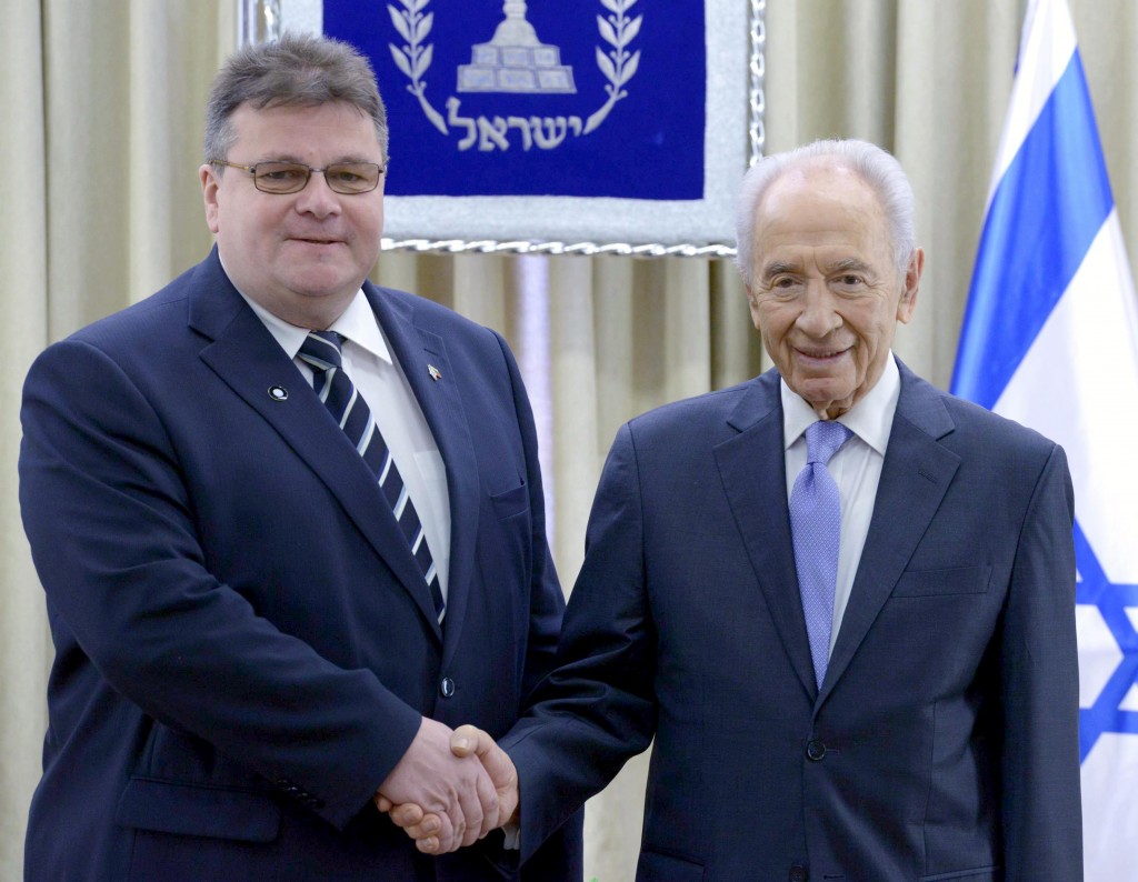 "ליטא היא ידידה של ישראל". הנשיא פרס ושה"ח של ליטא (צילום: מארק ניימן/לע"מ)