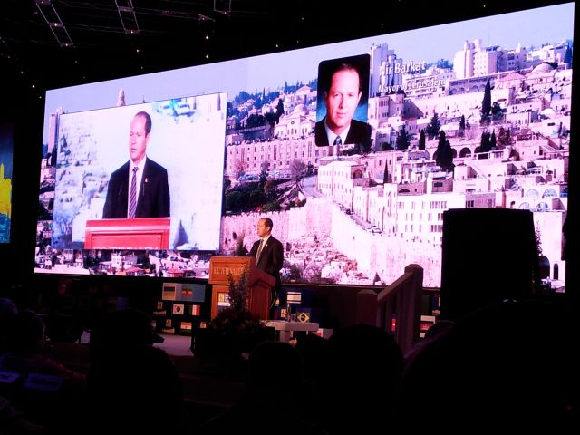 ראש העיר ירושלים, ניר ברקת, נואם בוועידת התיירות הבינלאומית ירושלים. חזון של עשרה מיליון תיירים