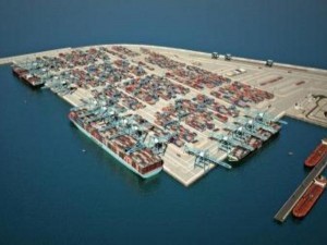 הדמיה של הנמל המתוכנן במפרץ חיפה