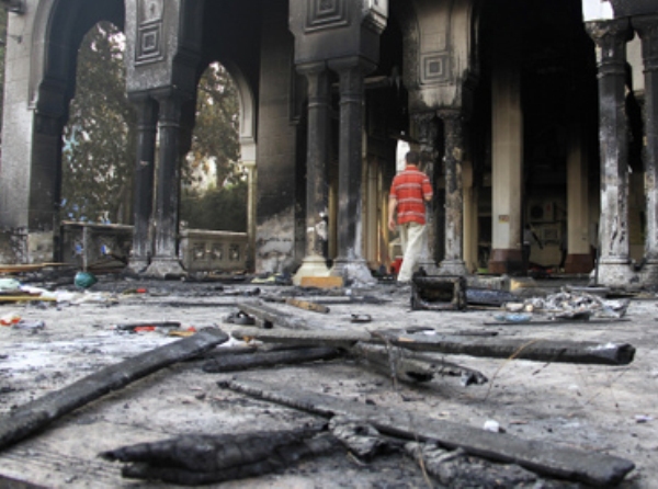 חורבות מסגד רבעאה אל-דאחייה בשכונת נאסר בקהיר