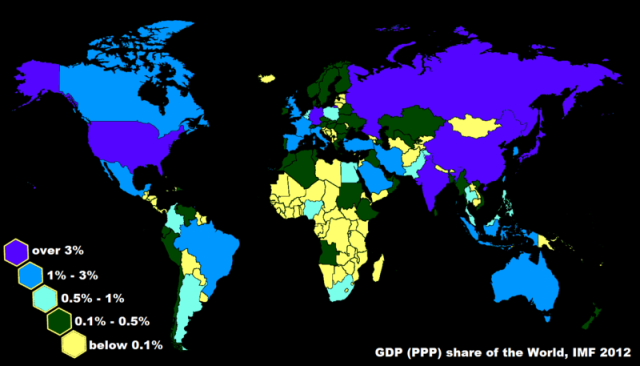 המדינות שתורמות היום הכי הרבה לכלכלת העולם (ויקימדיה)
