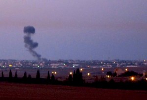 חיל האוויר תקף בעזה - תצפית-מכפר-עזה (צילום ארכיון טל-ים)