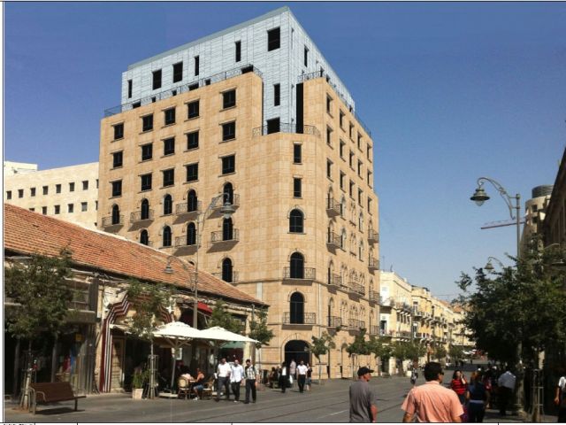 מלון רון שמול כיכר ציון. יוסיף מאה חדרי מלון למרכז ירושלים. (צילום:  י מולכו אדריכלים)
