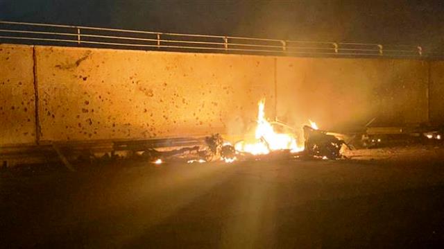 צילום מהתקיפה האמריקאית על בגדד הלילה (צילום מרשתות חברתיות בפיסבוק)
