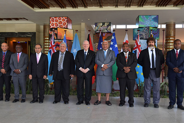 President Rivlin at the summit meeting in Fiji