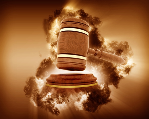 3D gavel image with storm effect