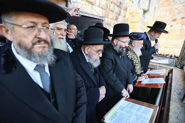 בהשתתפות רבנים רבים ממובילי המגזר החרדי (צילום יעקב כהן)